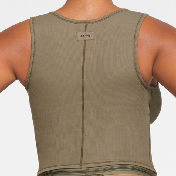 Skims Cotton Rib Tank Army Multi Size Small - Picture 3 of 3